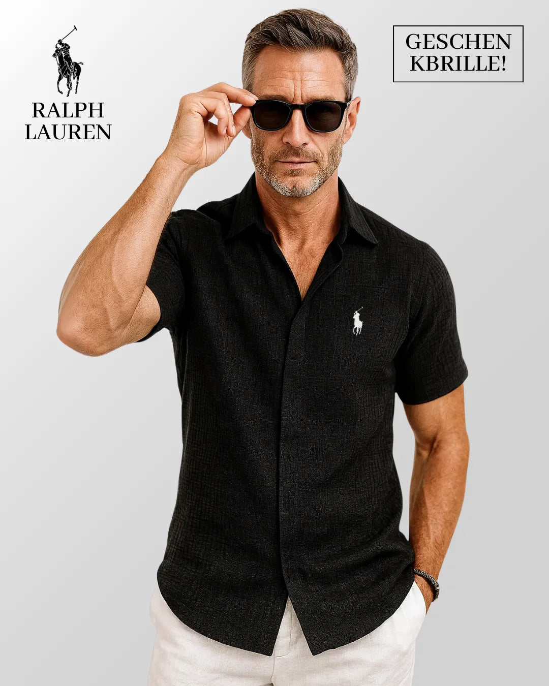 Klassisches Leinen-Baumwollhemd + Gratis-Sonnenbrille
