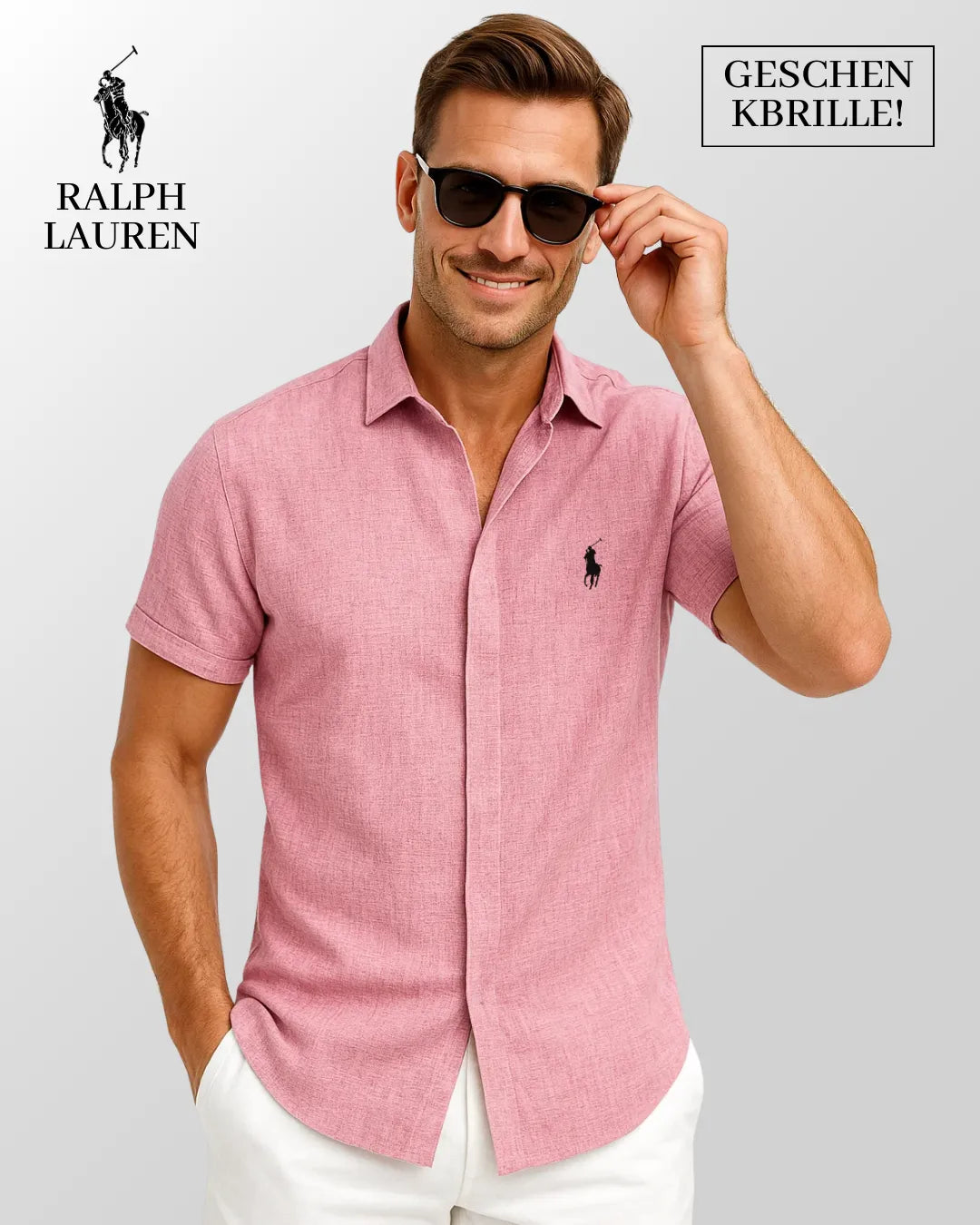 Klassisches Leinen-Baumwollhemd + Gratis-Sonnenbrille