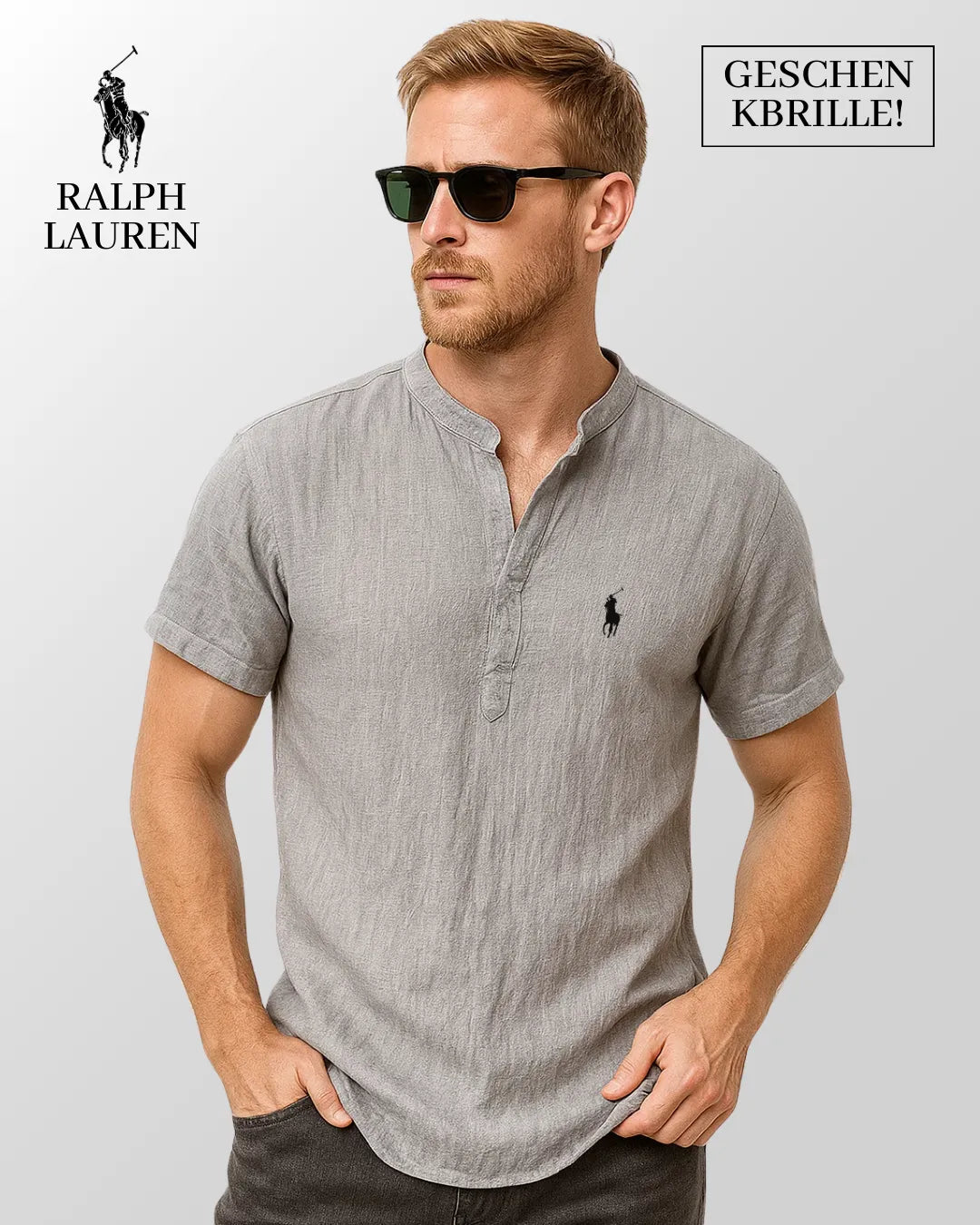 Sommer Leinenhemd + Gratis-Sonnenbrille