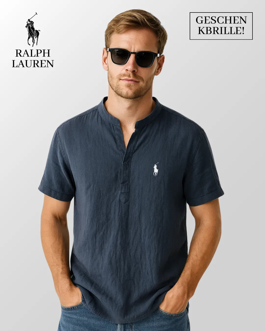 Sommer Leinenhemd + Gratis-Sonnenbrille
