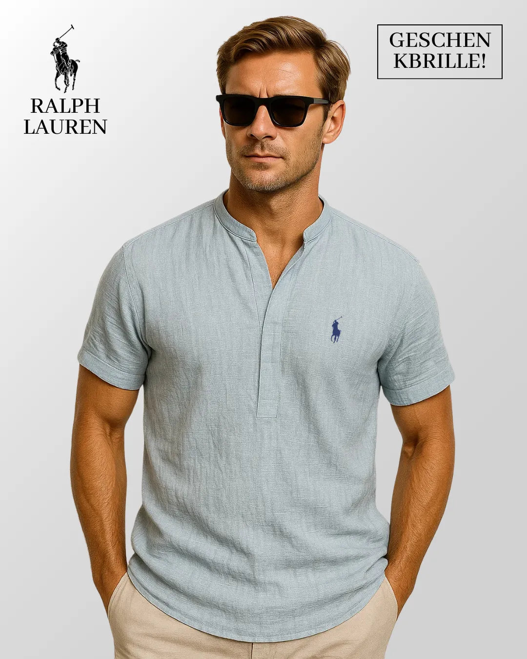 Sommer Leinenhemd + Gratis-Sonnenbrille